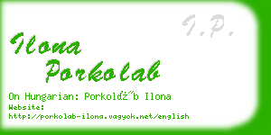 ilona porkolab business card